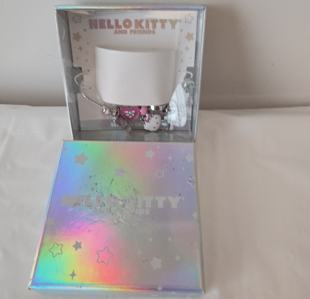 Hello Kitty & Friends Sliding Charm Bracelet | Sanrio Adjustable Silver Bracelet